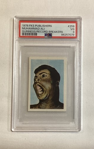 MUHAMMAD ALI 1978 FKS PUBLISHERS GUINNESS RECORD BREAKERS CARD #32 PSA 3