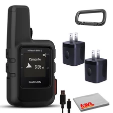 Garmin inReach Mini 2 Satellite Communicator (Black) with Battery Charger Bundle