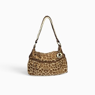 Y2k Fendi Leopard Print Chef Shoulder Bag Cloth Vintage