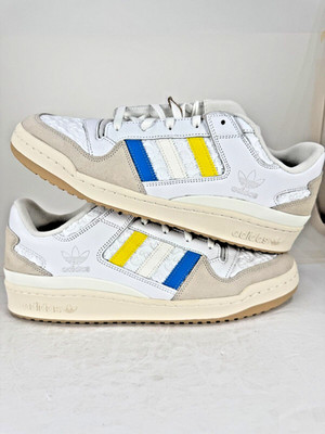 Size 13 - adidas Forum CL Low Debossed Trefoil Blue White Yellow Stripe Sneakers