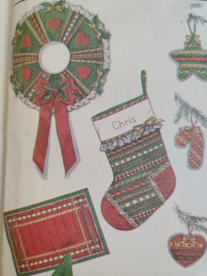 Simplicity 9034 Stocking Ornament Craft Sewing Pattern Wreath Placemat Christmas - Image 2 of 4