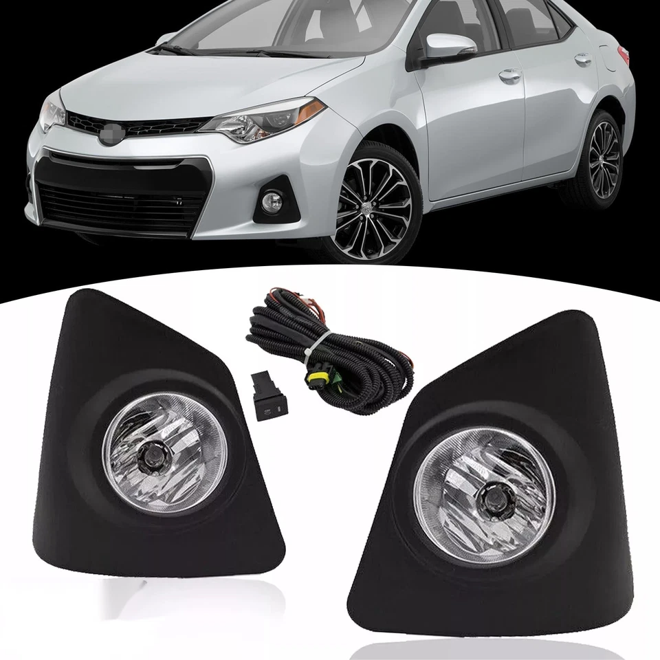 FOR 2014 2015 2016 Toyota Corolla S Bumper Fog Lights W/ Switch+Wiring Lamp Pair Foto 3 de 4