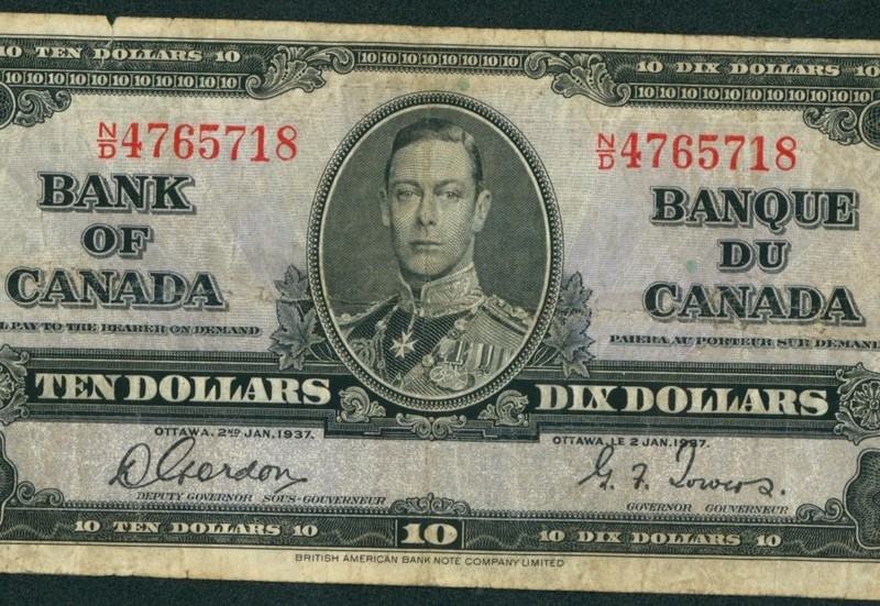 $10 1937 Bank of Canada - Ottawa ** PAPER CURRENCY AUCTIONS