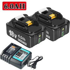 2x 18V 6Ah  für Makita Akku BL1860B BL1850 197422-4 BL1830 LED Ladegerät