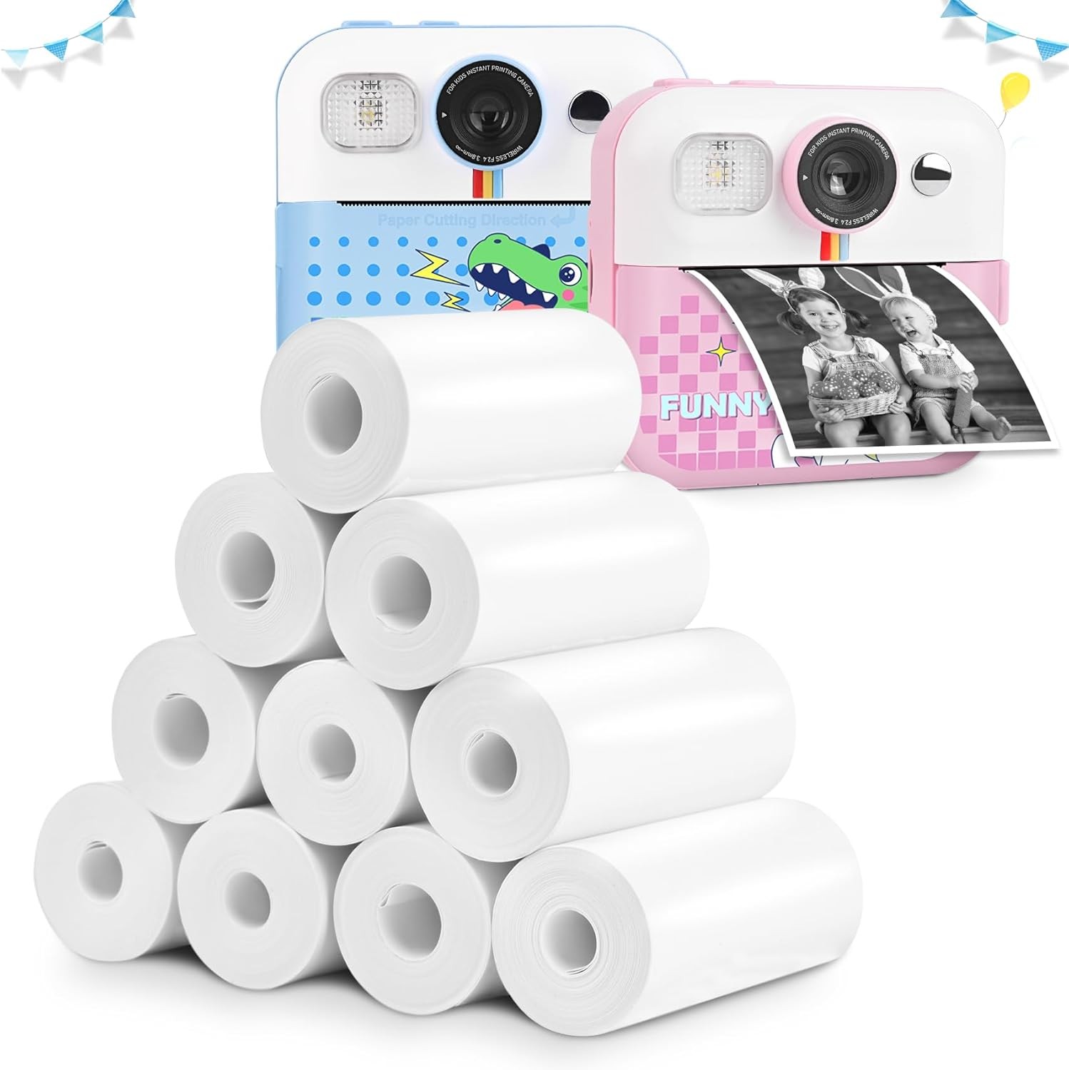 Thermal Paper, 10 Rolls Refill Print Paper for Kids Instant White 