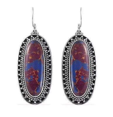 Artisan Mojave Purple Turquoise 23.25ctw Earrings Black Oxidized Sterling Silver