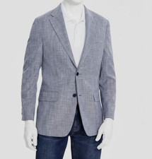 Tommy Hilfiger Men's Blue Denim Modern Fit Lined Sport Coat Suit Jacket Size 44L