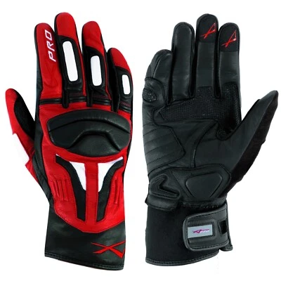 Moto Guantes de moto A-Pro Touring Sport Piel Enduro Motard Sonic Moto Rojo - Imagen 1 de 2