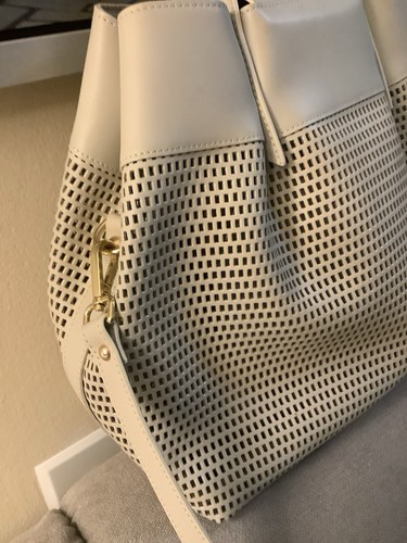 Gianni Notaro Genuine Soft Leather Handbag Light grey - Picture 4 of 11