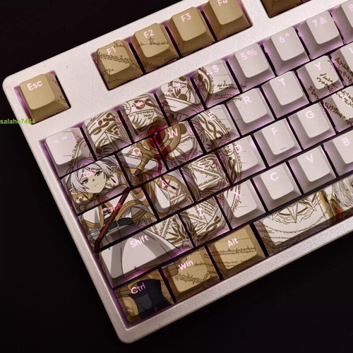 Anime Frieren PBT RGB Cherry MX Keycaps For Mechanical Keyboard 108 Keys Gift - Picture 7 of 9