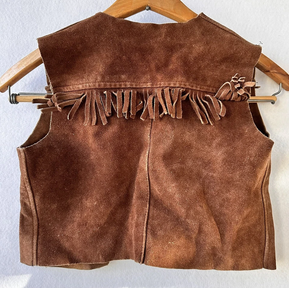 Chaleco vaquero occidental de gamuza de colección para niños M Cosplay Foto 2 de 2
