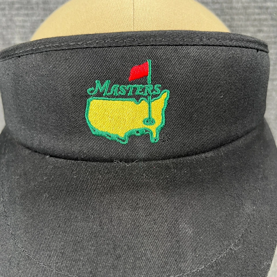 Visera Masters Augusta National negra ajustable golf aguja americana adulto Foto 2 de 4