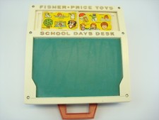 Fisher Price 176 School Days Desk Vintage 1972 activity cards letters