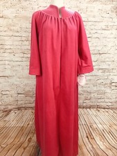 Vintage Evelyn Pearson Robe Pink Zip Front House Coat Pockets NOS Small