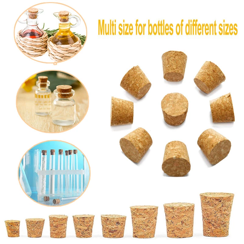 Cork stopper plug round tapered style crafts fishing lab wine various sizes&qty - Image 2 of 4