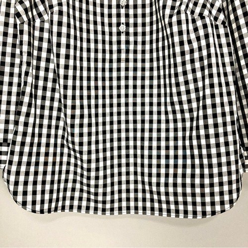 Talbots Gingham Rhinestone Button Top Women’s Size 1X Petite Popover Tunic Plaid - 第 4/9 張圖片