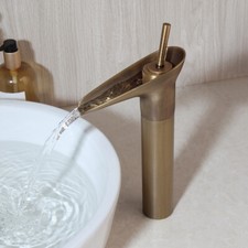 Cup Shape Bathroom Basin Vanity Tap Sink Mixer Tap Antique Brass Faucet 1 Handle