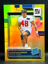 2022 Panini Donruss  CHRISTIAN HARRIS RC - Gold Holo Press Proof - Rated Rookie