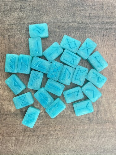 Light Blue Shimmery Resin Runes