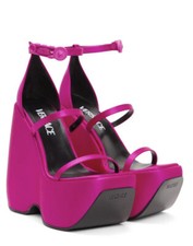 Brand New Versace Pink Triplatform 170mm platform Heel Strappy Sandals Size 38