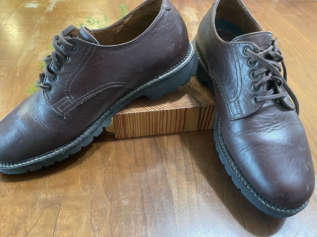 MEN’S TENORAS H.S. TRASK Men's 8.5 Bison Leather Oxford Shoes Lace-up