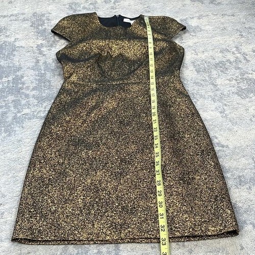 NWT Diane Von Furstenberg Hadlie Two Dress Metallic Gold Mini Sheath Sz 2 - Picture 11 of 16