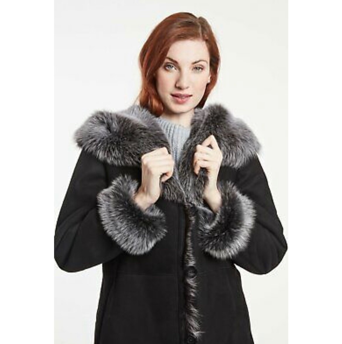 blue duck shearling coat