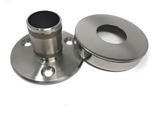 Edelstahl Bodenanker V2A GeläNder Pfosten TräGer Bodenhalter FüR Rohr Ø42,4Mm-image