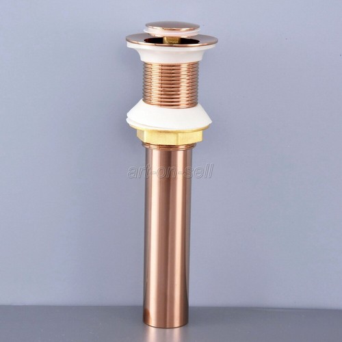 Rose Gold Brass Round Cap Pop UP Sink Basin Waste /Drain Without Overflow asd078 - Imagen 7 de 8