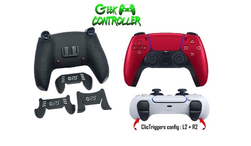 Manette Sony Ps5 Pack Pro FPS + Palettes + Grip + ClicTriggers L2/R2 Type Scuf - Photo 19/31