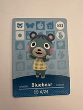 AUTHENIC Bluebear AmiiboCard Animal Crossing New Horizon Never Scanned Series 1