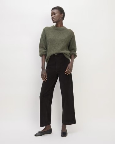 Everlane The Velluto a coste larghe pantaloni neri taglia 4 nuovi - Foto 13 di 18