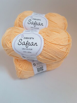 4 x DROPS SAFRAN EIGELB 100% BAUMWOLLE GARN JE 50 gr