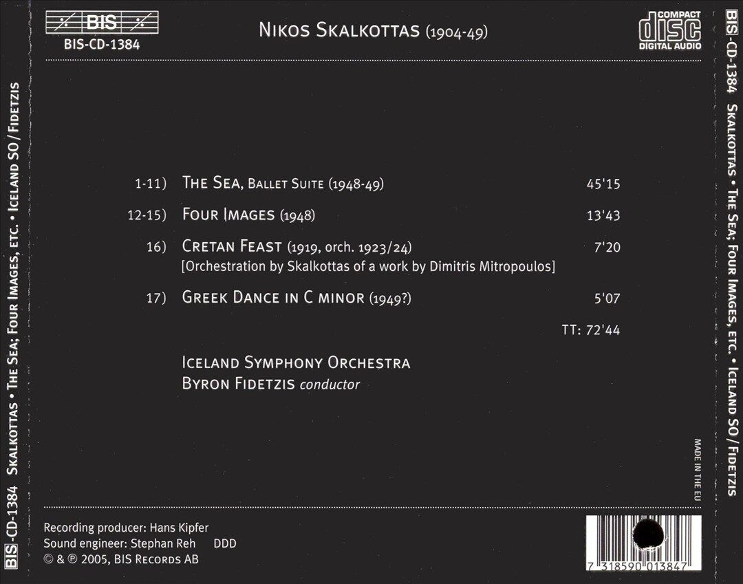 BYRON FIDETZIS NIKOS SKALKOTTAS: THE SEA NEW CD BYRON FIDETZIS NIKOS SKALKOTTAS: THE SEA NEW CD