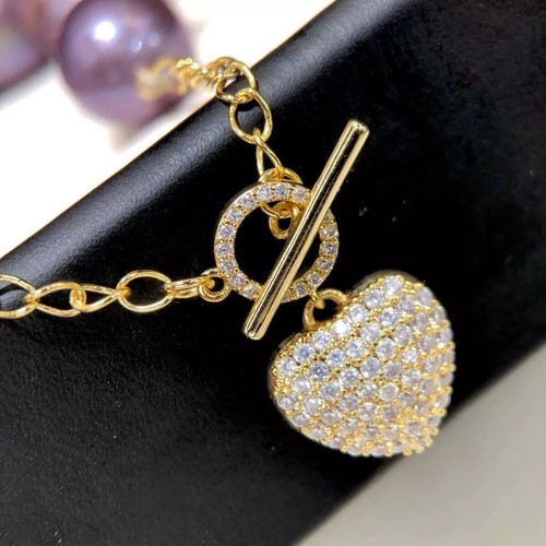 gorgeous 11-13mm south sea round lavender pearl bracelet 7.5-8" - Picture 4 of 4