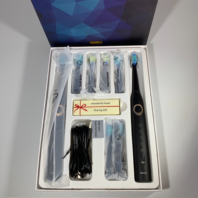 Sboly 2 Electric Toothbrushes Model 508 Black 6 Replacement Heads Free