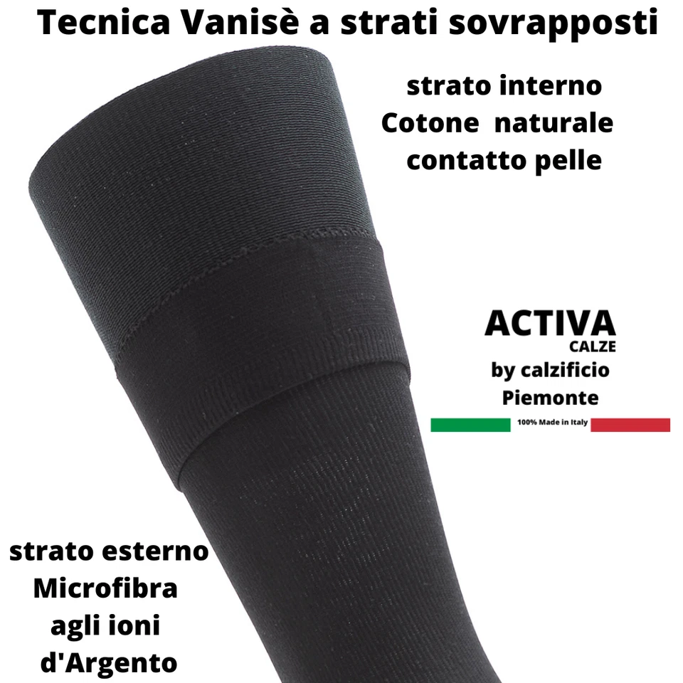 Activa Calze Elastiche Compressione Graduata Uomo Cotone mmHg18 Azione Riposante - Immagine 4 di 4