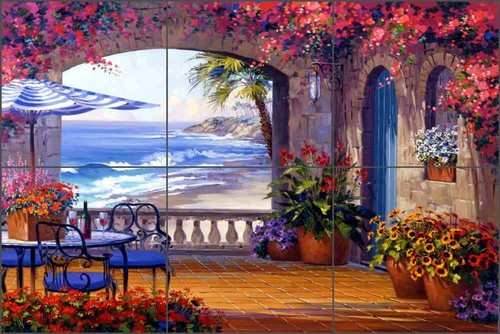 Mural de azulejos de cerámica salpicadero Senkarik arte patio mediterráneo - MSA008 - Imagen 3 de 6