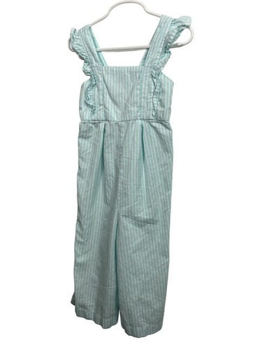 Carters Pants Girls Jumpsuit Sleeveless Blue White Striped Size 5 Kids Casual - Picture 4 of 15