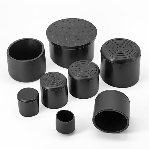 Silikon Gummi Kappe Schwarz Rund Rohrkappen Stuhlbeinkappen Endkappen 6mm - 70mm - Picture 4 of 5