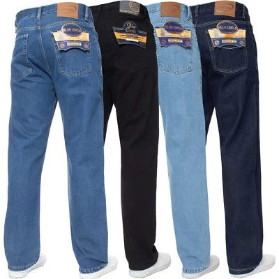 Mens Jeans Straight Leg Regular Fit Heavy Denim Trouser Pants All UK Waist Sizes - Image 1 of 4