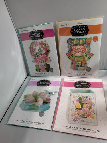 4qty HALLMARK PAPER WONDER 3D Pop Up Blank Birthday *READ* - Picture 2 of 7