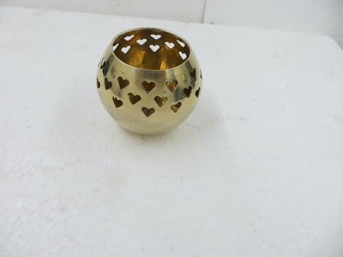 One brass sea solphin one brass shell two heart votive candle holder - Picture 2 of 4