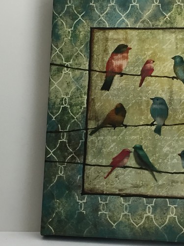Cristal Galería de Arte Pájaros Encaramados en Alambre Lona Arte Impresión Imagen Montaje en Pared 12 - Imagen 2 de 7