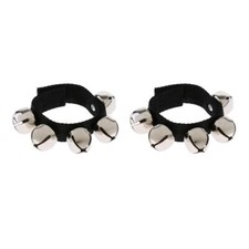 2 Pieces Foot Tambourine Hand Shaker Wrist Bell 5 Metal