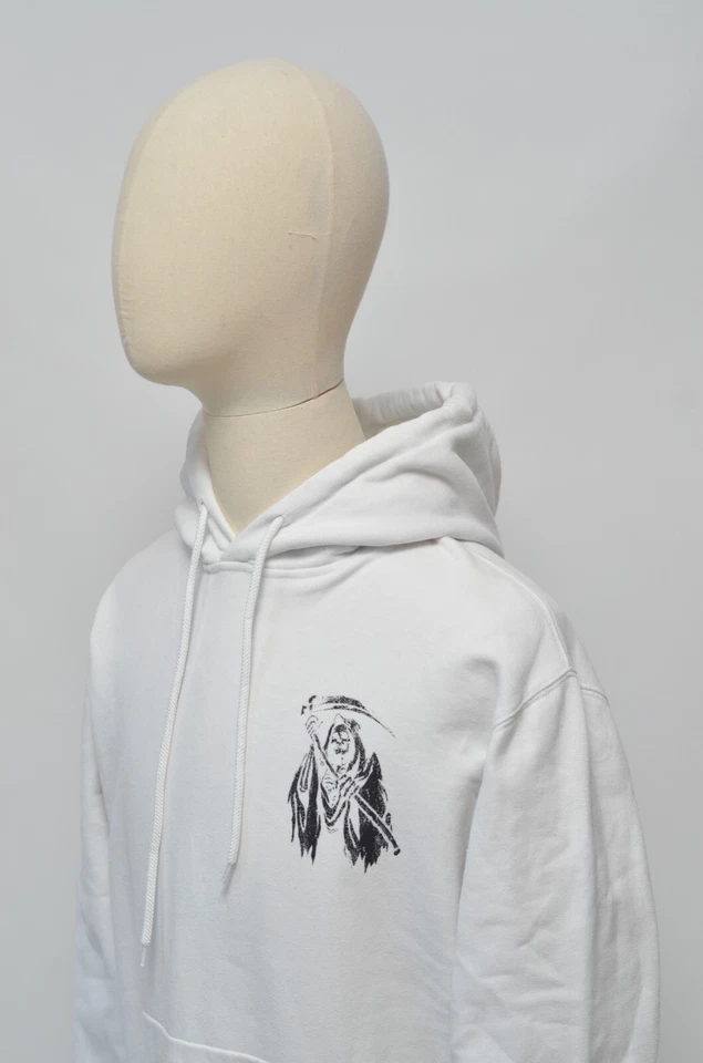 Sudadera con capucha SSUR para hombre blanca de algodón con estampado sombrío talla S Foto 3 de 4