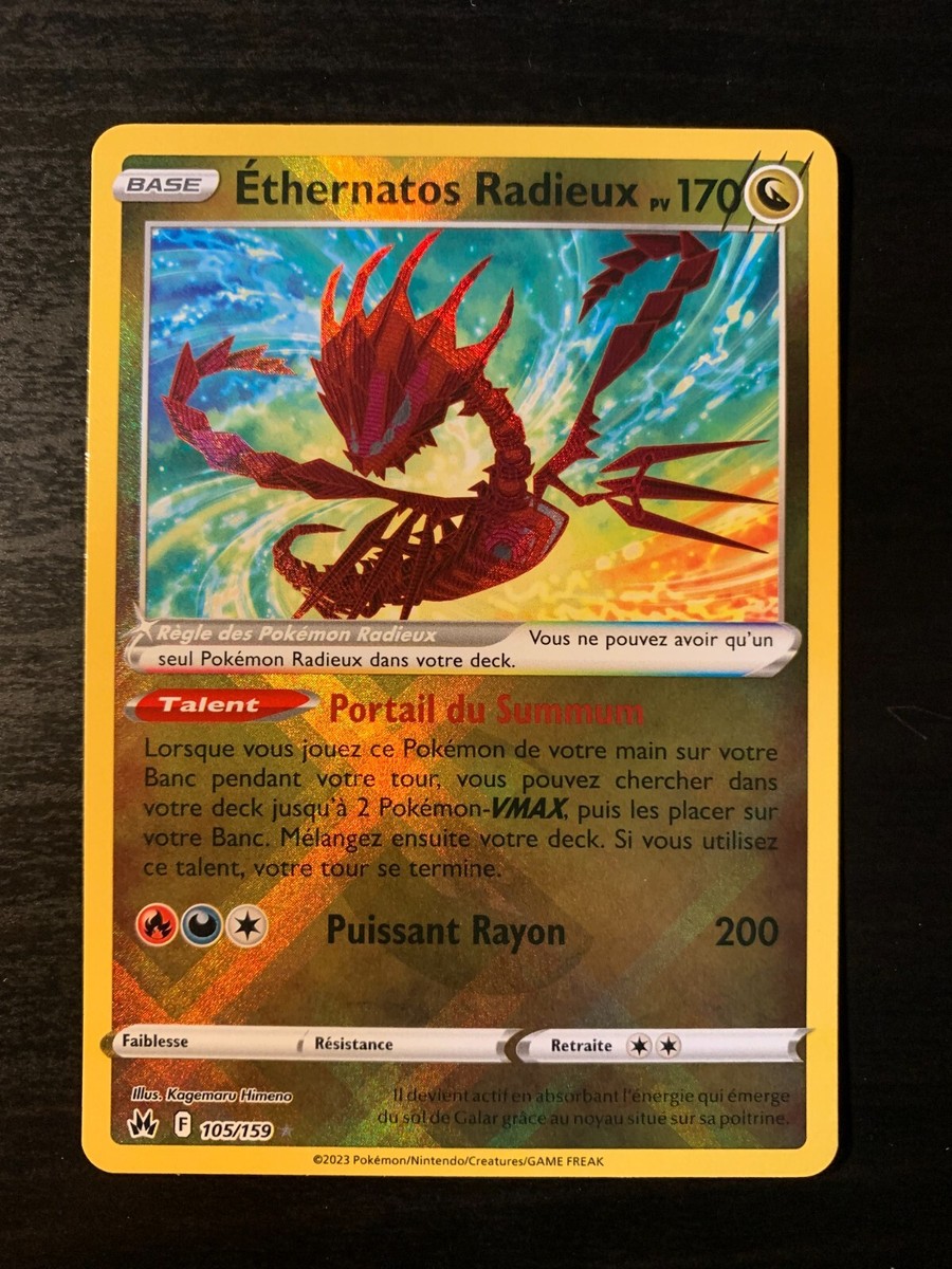 Carte Pokémon Éthernatos Radieux 105/159 Ultra Rare Zénith Suprême Carte Pokémon Éthernatos Radieux 105/159 Ultra Rare Zénith Suprême