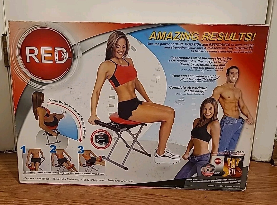 Silla de ejercicio abdominal Red XL Fitness Core Resistencia Rotación AB Body Fitness