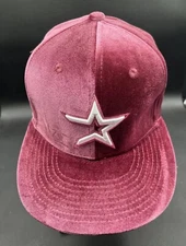 New Era Houston Astros 59Fifty Custom Hat Pink Velvet & Side Patch "Kiss Me"