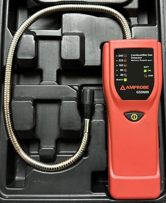 Amprobe GSD600 Gas Leak Detector with 5 Level LED Alarm Flex Probe/With Case